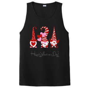 Three Gnomes Holding Hearts Valentiness Love PosiCharge Competitor Tank