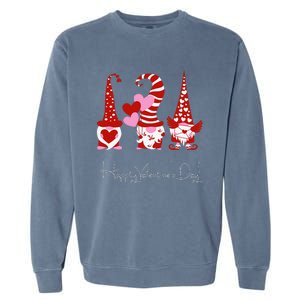 Three Gnomes Holding Hearts Valentiness Love Garment-Dyed Sweatshirt