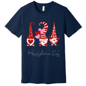 Three Gnomes Holding Hearts Valentiness Love Premium T-Shirt