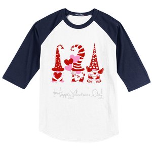 Three Gnomes Holding Hearts Valentiness Love Baseball Sleeve Shirt