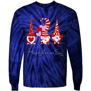 Three Gnomes Holding Hearts Valentiness Love Tie-Dye Long Sleeve Shirt