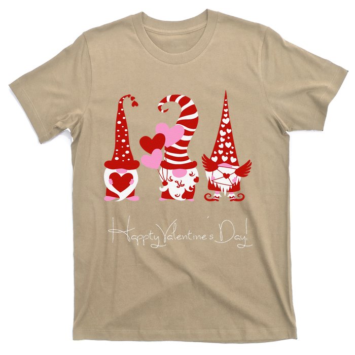 Three Gnomes Holding Hearts Valentiness Love T-Shirt