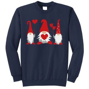 Three Gnomes Holding Hearts Valentiness Sweatshirt