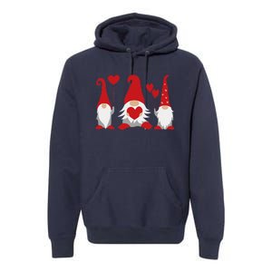 Three Gnomes Holding Hearts Valentiness Premium Hoodie