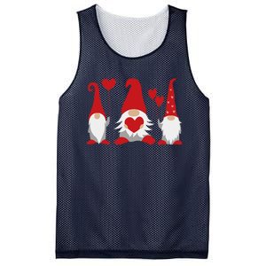 Three Gnomes Holding Hearts Valentiness Mesh Reversible Basketball Jersey Tank