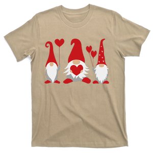 Three Gnomes Holding Hearts Valentiness T-Shirt