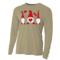 Three Gnomes Holding Hearts Valentiness Cooling Performance Long Sleeve Crew