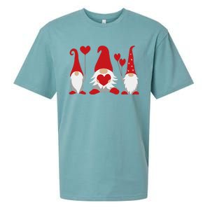 Three Gnomes Holding Hearts Valentiness Sueded Cloud Jersey T-Shirt