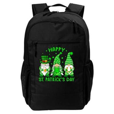 Three Gnomes Holding Shamrock Leopard Plaid St Patrick's Day Daily Commute Backpack