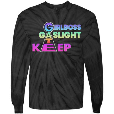 That Go Hard Girlboss Gaslight Gatekeep Trending Tie-Dye Long Sleeve Shirt