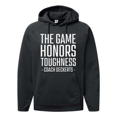 The Game Honors Toughness Coach Deckerts Performance Fleece Hoodie