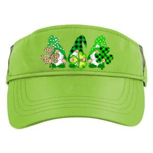 Three Gnomes Holding Shamrock Plaid Leopard St Patrick's Day Adult Drive Performance Visor