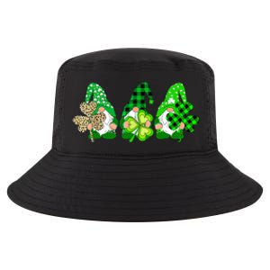 Three Gnomes Holding Shamrock Plaid Leopard St Patrick's Day Cool Comfort Performance Bucket Hat