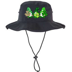 Three Gnomes Holding Shamrock Plaid Leopard St Patrick's Day Legacy Cool Fit Booney Bucket Hat