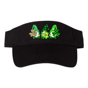 Three Gnomes Holding Shamrock Plaid Leopard St Patrick's Day Valucap Bio-Washed Visor