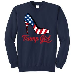 Trump Girl High Heels Stilettos American Flag Trump 2024 Patriotic Fashion Tall Sweatshirt