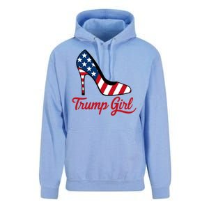 Trump Girl High Heels Stilettos American Flag Trump 2024 Patriotic Fashion Unisex Surf Hoodie