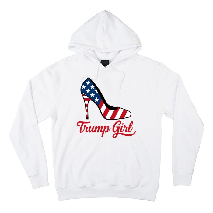 Trump Girl High Heels Stilettos American Flag Trump 2024 Patriotic Fashion Hoodie