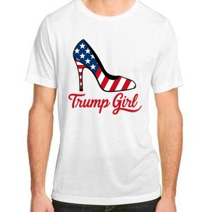 Trump Girl High Heels Stilettos American Flag Trump 2024 Patriotic Fashion Adult ChromaSoft Performance T-Shirt