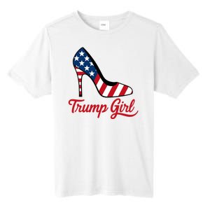 Trump Girl High Heels Stilettos American Flag Trump 2024 Patriotic Fashion Tall Fusion ChromaSoft Performance T-Shirt