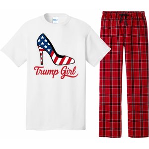 Trump Girl High Heels Stilettos American Flag Trump 2024 Patriotic Fashion Pajama Set