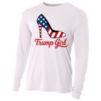 Trump Girl High Heels Stilettos American Flag Trump 2024 Patriotic Fashion Cooling Performance Long Sleeve Crew