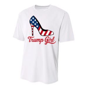 Trump Girl High Heels Stilettos American Flag Trump 2024 Patriotic Fashion Performance Sprint T-Shirt