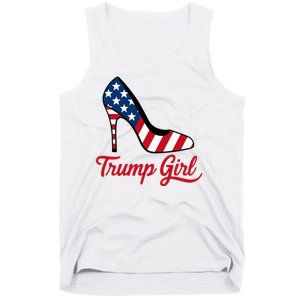 Trump Girl High Heels Stilettos American Flag Trump 2024 Patriotic Fashion Tank Top