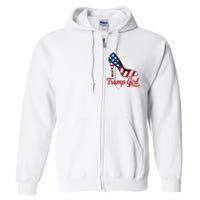 Trump Girl High Heels Stilettos American Flag Trump 2024 Patriotic Fashion Full Zip Hoodie