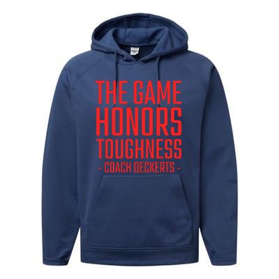 The Game Honors Toughness Coach Deckerts Performance Fleece Hoodie