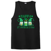 Three Gnomes Holding Shamrock Leopard Plaid St Patrick's Day PosiCharge Competitor Tank