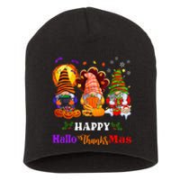 Three Gnomes Halloween Merry Christmas Happy Hallothanksmas Short Acrylic Beanie