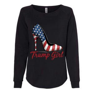 Trump Girl High Heel Stilettos American Flag Trump 2024 Womens California Wash Sweatshirt