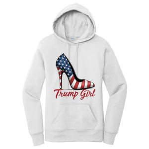 Trump Girl High Heel Stilettos American Flag Trump 2024 Women's Pullover Hoodie