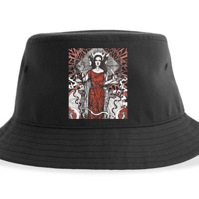 The Goddess Hecate Tarot Card Triple Wiccan Pagan Moon Witch Sustainable Bucket Hat