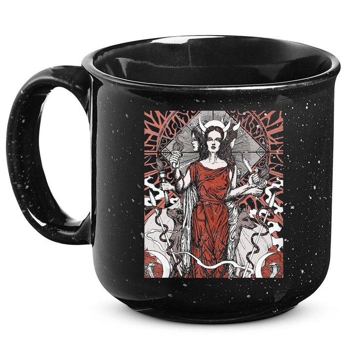 The Goddess Hecate Tarot Card Triple Wiccan Pagan Moon Witch 15oz Campfire Ceramic Mug