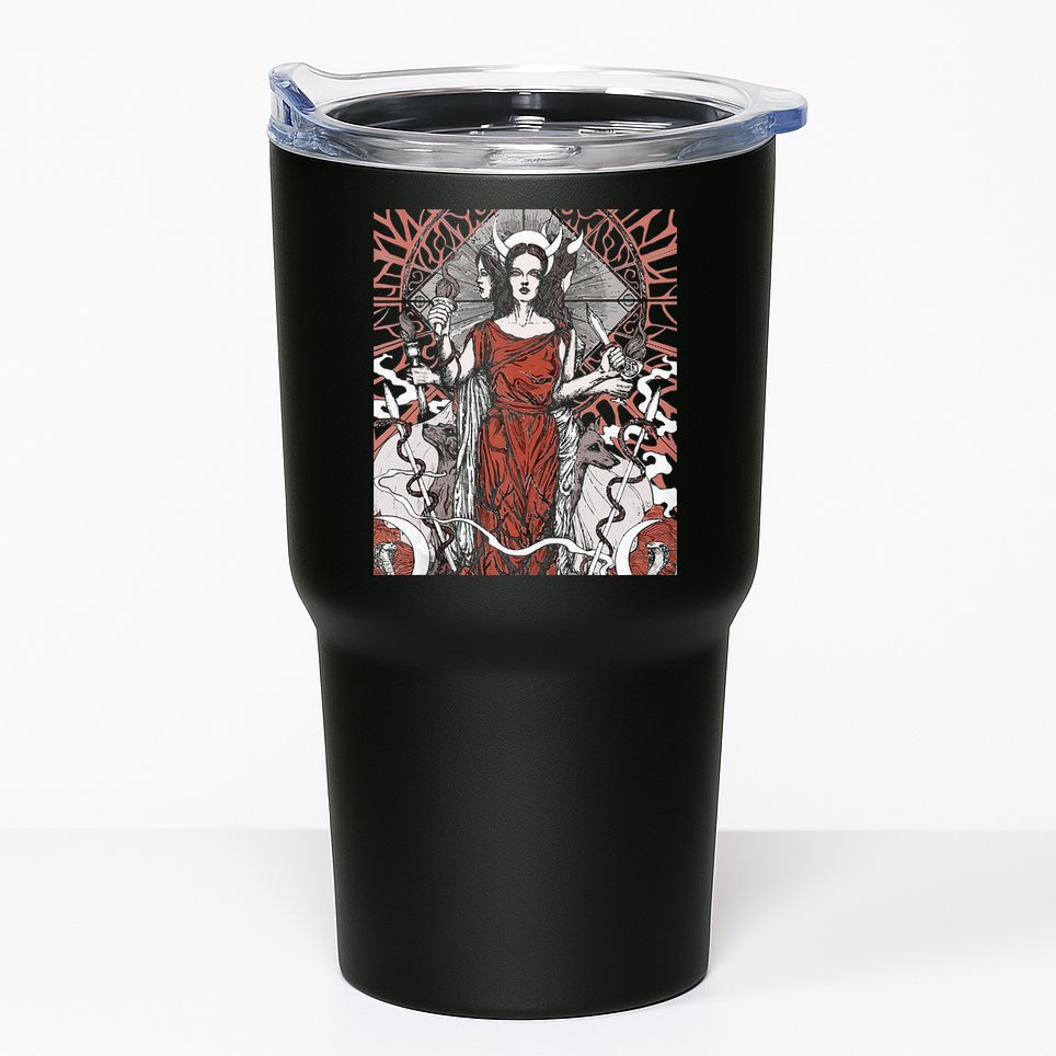 The Goddess Hecate Tarot Card Triple Wiccan Pagan Moon Witch Tumbler