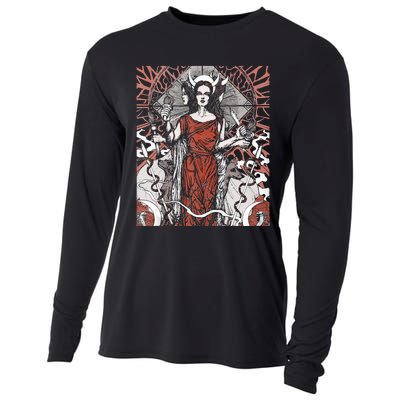 The Goddess Hecate Tarot Card Triple Wiccan Pagan Moon Witch Cooling Performance Long Sleeve Crew