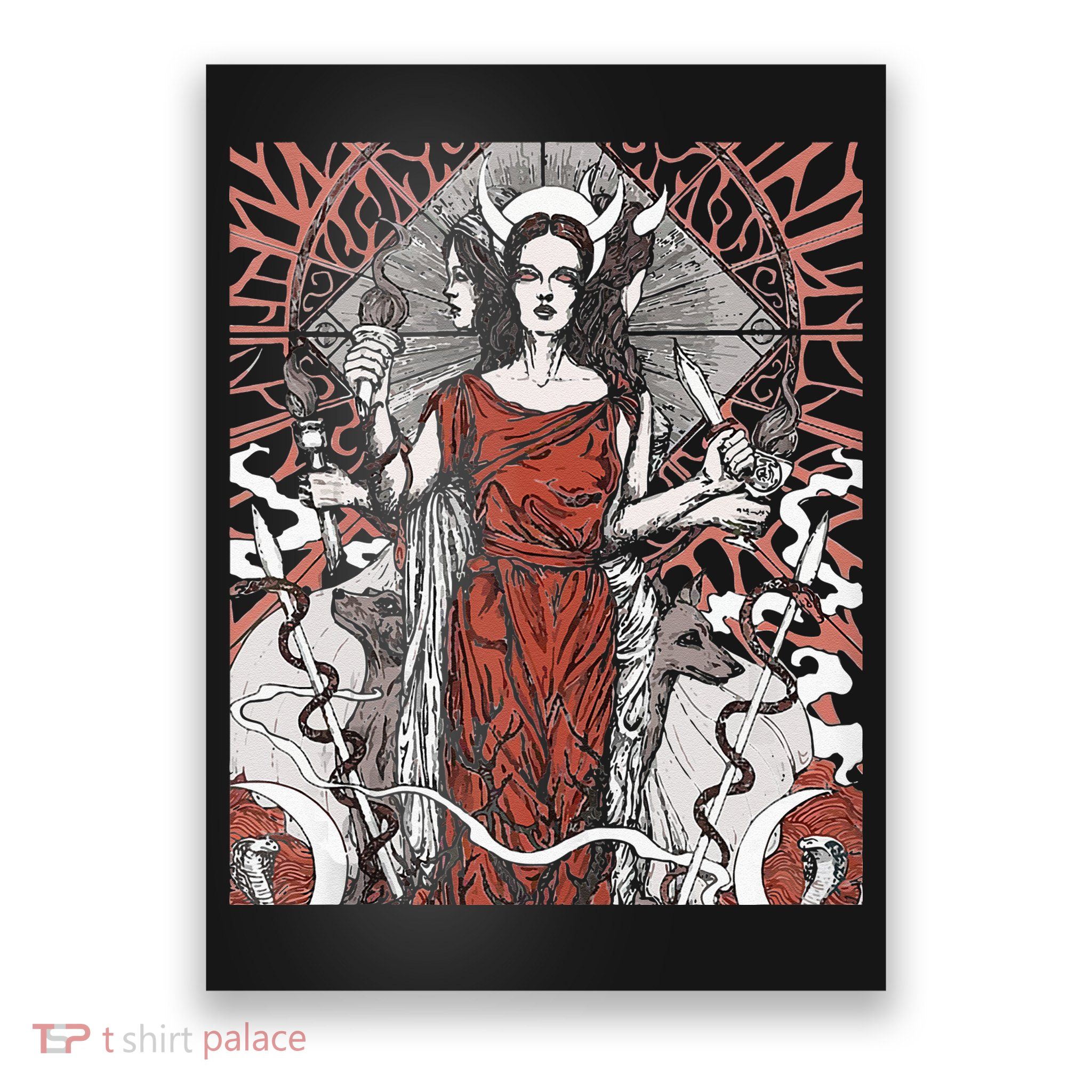 The Goddess Hecate Tarot Card Triple Wiccan Pagan Moon Witch Poster