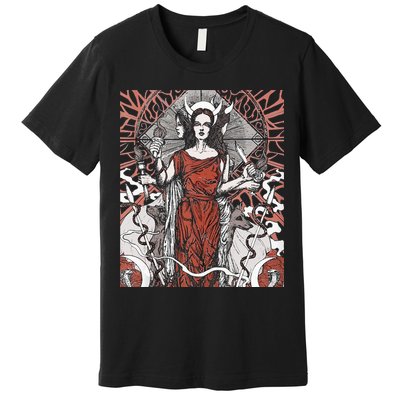 The Goddess Hecate Tarot Card Triple Wiccan Pagan Moon Witch Premium T-Shirt