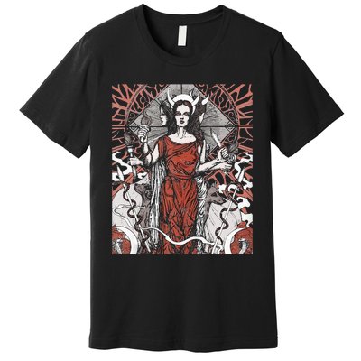 The Goddess Hecate Tarot Card Triple Wiccan Pagan Moon Witch Premium T-Shirt