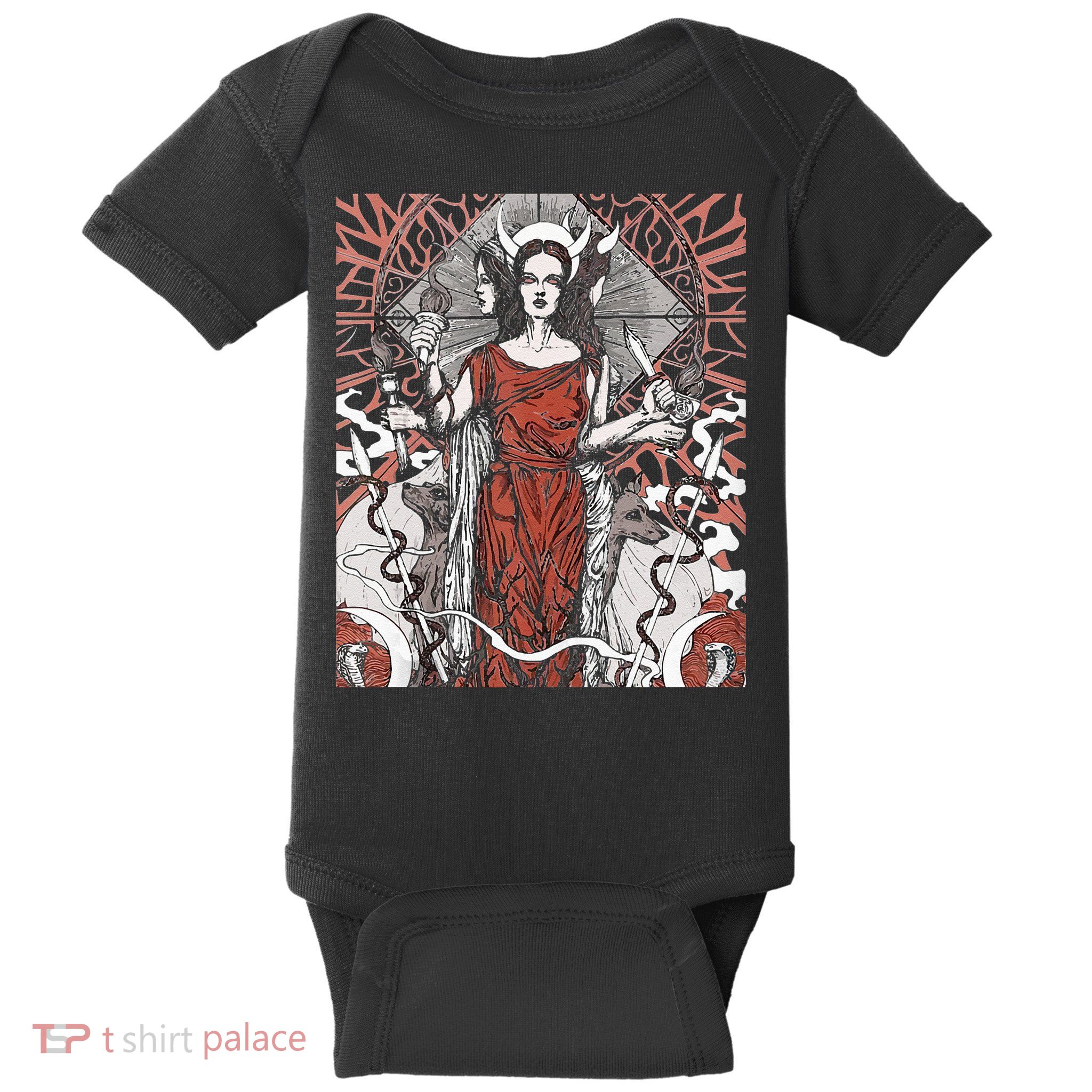 The Goddess Hecate Tarot Card Triple Wiccan Pagan Moon Witch Baby Bodysuit