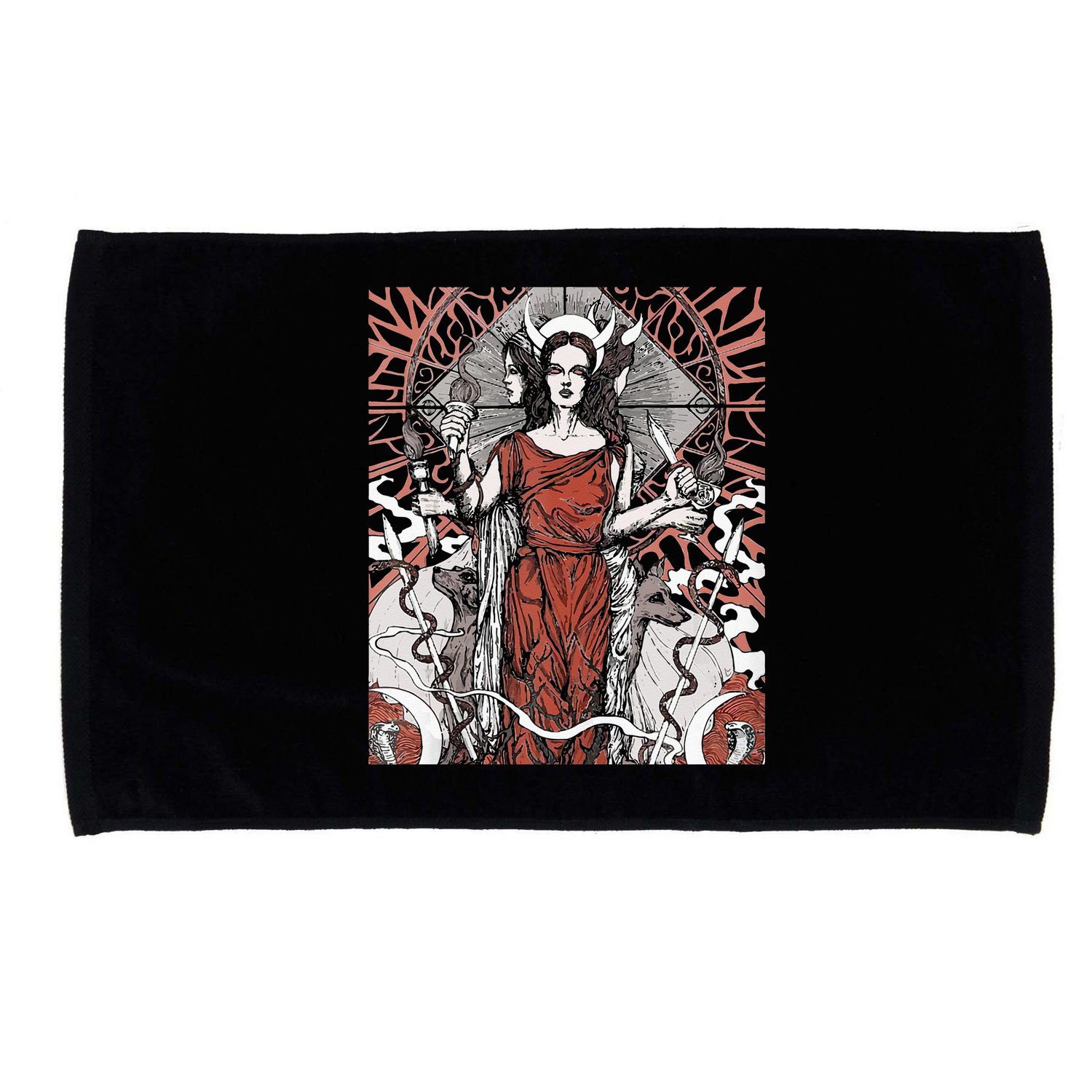 The Goddess Hecate Tarot Card Triple Wiccan Pagan Moon Witch Microfiber Hand Towel