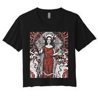 The Goddess Hecate Tarot Card Triple Wiccan Pagan Moon Witch Women's Crop Top Tee