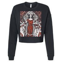 The Goddess Hecate Tarot Card Triple Wiccan Pagan Moon Witch Cropped Pullover Crew