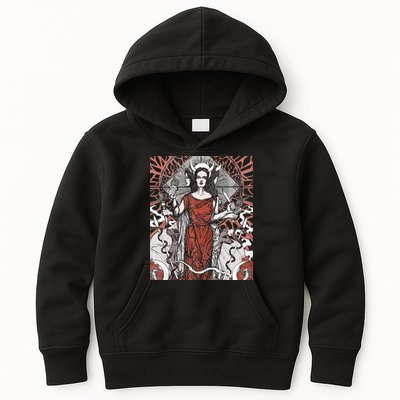 The Goddess Hecate Tarot Card Triple Wiccan Pagan Moon Witch Kids Hoodie