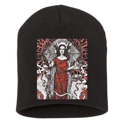 The Goddess Hecate Tarot Card Triple Wiccan Pagan Moon Witch Short Acrylic Beanie
