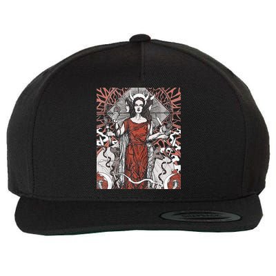 The Goddess Hecate Tarot Card Triple Wiccan Pagan Moon Witch Wool Snapback Cap