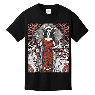 The Goddess Hecate Tarot Card Triple Wiccan Pagan Moon Witch Kids T-Shirt