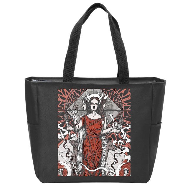 The Goddess Hecate Tarot Card Triple Wiccan Pagan Moon Witch Zip Tote Bag